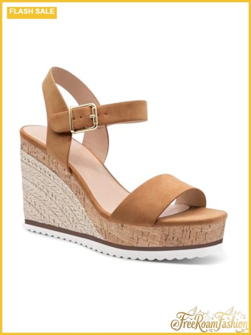 Espadrille Wedge Platform Sandals Open Toe Ankle Buckle Strap Summer Shoes